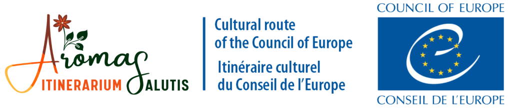 Logotip de l'Aromas Itinerarium Salutis, Itinerari Europeu de Farmàcies Històriques i Jardins Medicinals